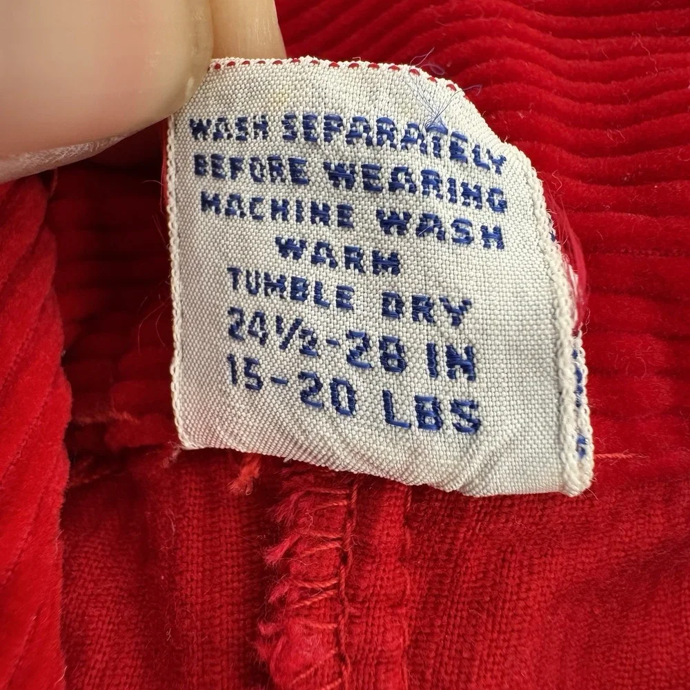 70s Vintage Sears Baby Christmas Romper 15-20lbs Size Small Red Corduroy‎